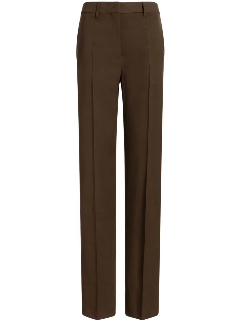 Pressed Crease Straight-Leg Pants