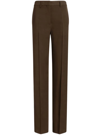 Pressed Crease Straight-Leg Pants