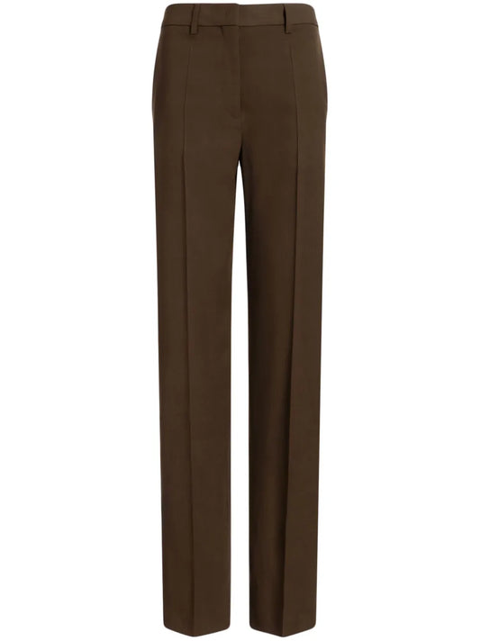 Pressed Crease Straight-Leg Pants