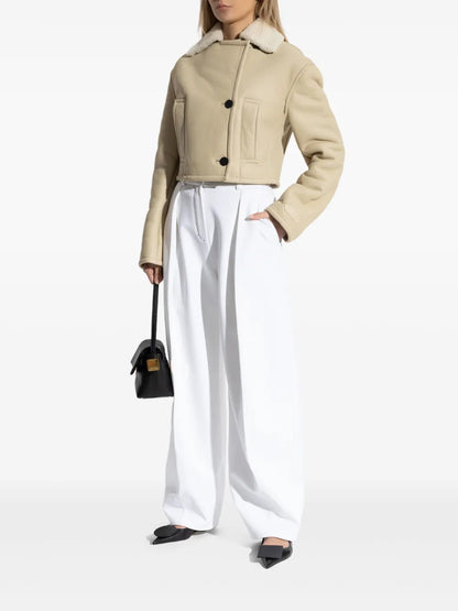 Double-Breasted Shearling Jacket
