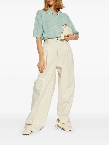 Cotton Wide-Leg Trousers