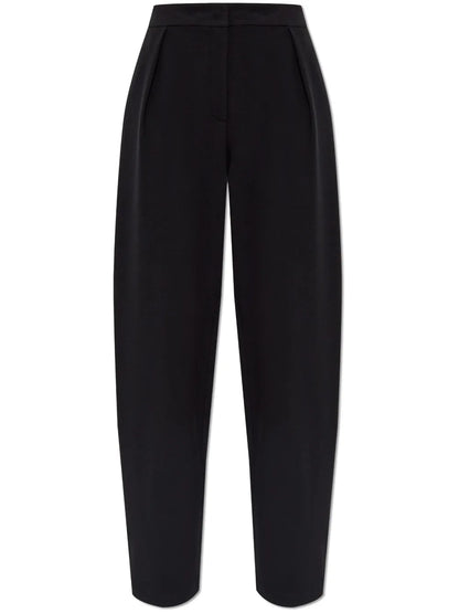 Dart-Embellished Jacquard Trousers
