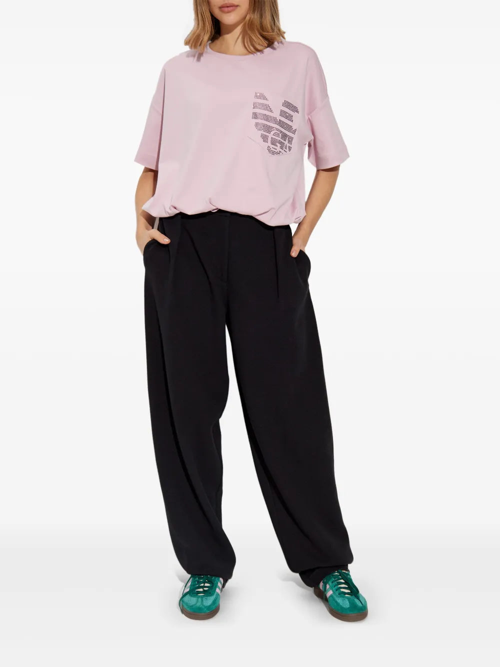 Dart-Embellished Jacquard Trousers