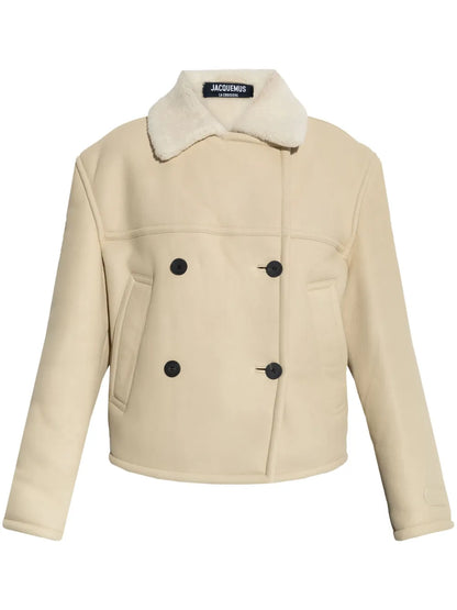 Double-Breasted Shearling Jacket