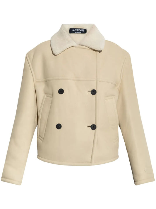 Double-Breasted Shearling Jacket