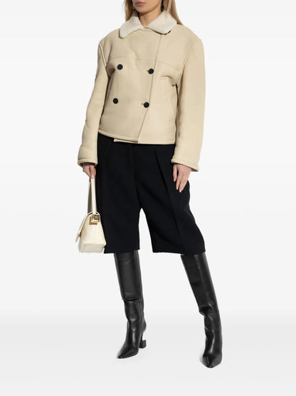 Double-Breasted Shearling Jacket