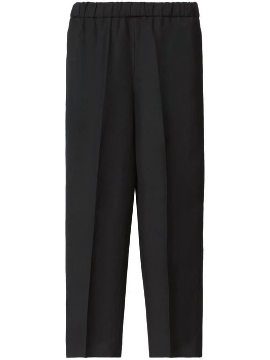 High-Waisted Straight Trousers