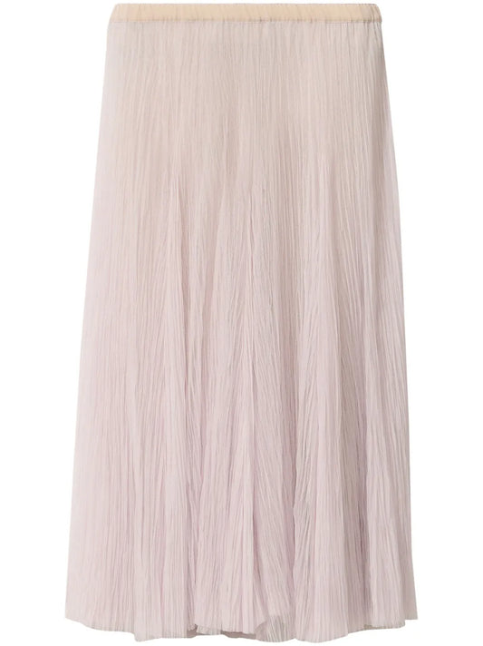 Plissé-Effect Midi Skirt