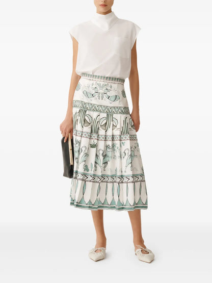 Printed Midi Skirt