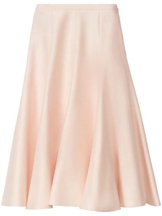 Pleat-Detailing Midi Skirt