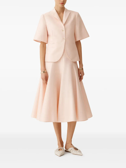 Pleat-Detailing Midi Skirt