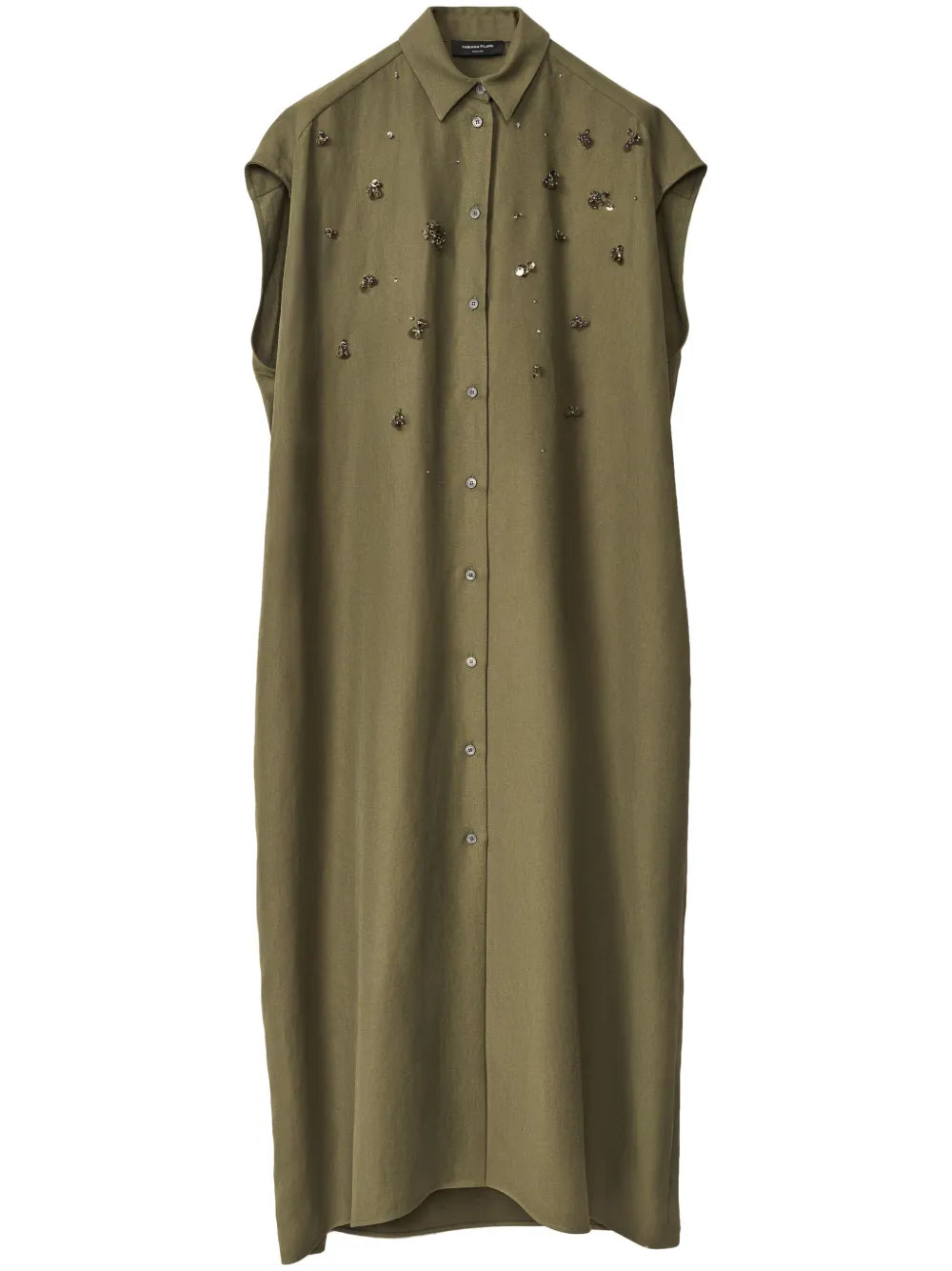 Bead-Embellished Shirt Dress