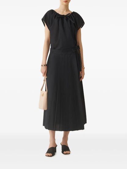 Pleated Midi Dress