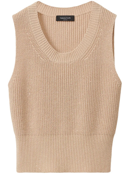 Ribbed Trim Vest