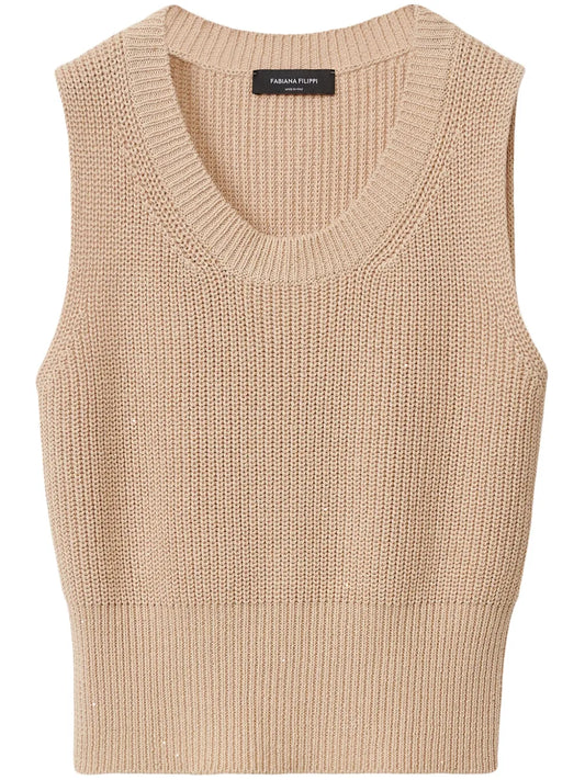 Ribbed Trim Vest