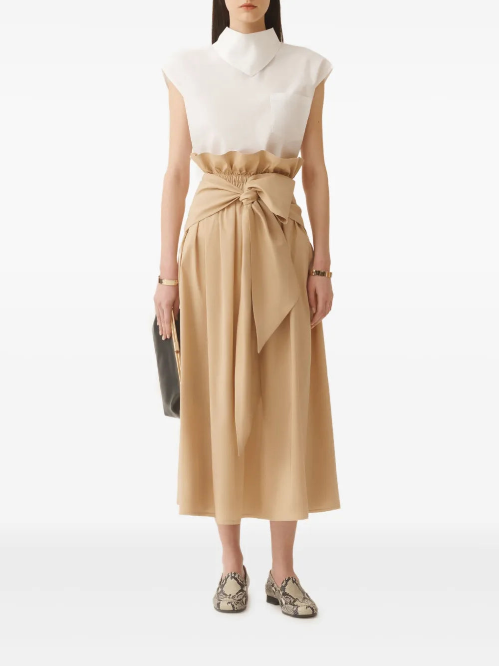 Tied-Waist Midi Skirt