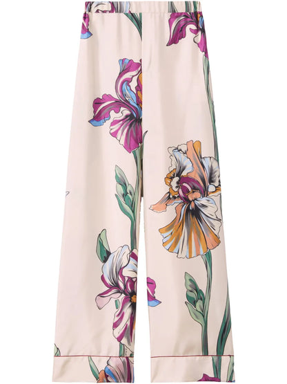 Floral-Print Trousers