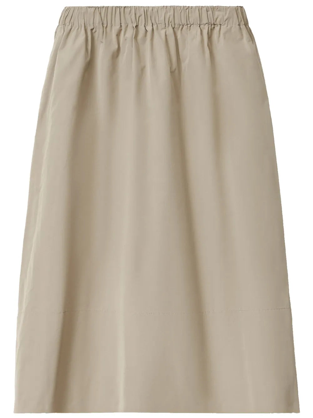 Elasticated-Waistband Midi Skirt