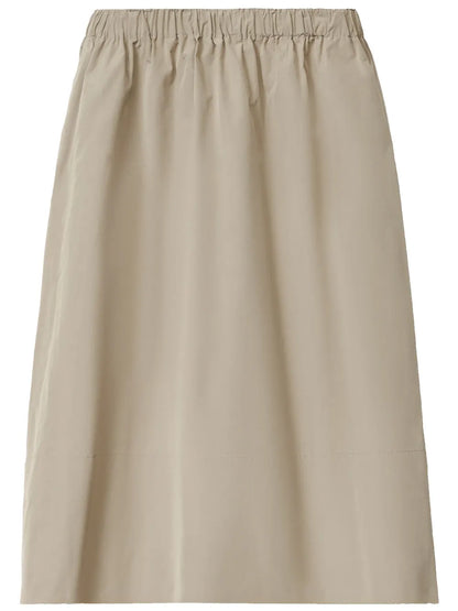 Elasticated-Waistband Midi Skirt