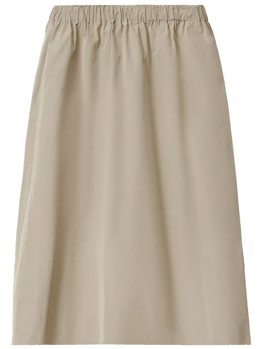 Elasticated-Waistband Midi Skirt