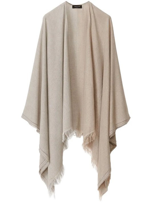Frayed-Hem Cape