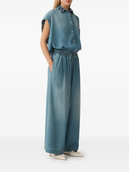 Denim Palazzo Pants