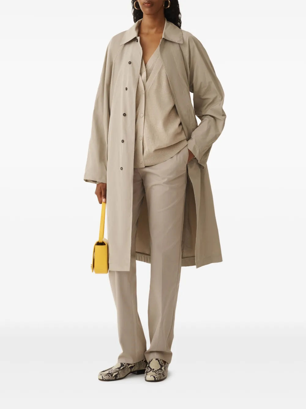Pointed-Collar Trench Coat