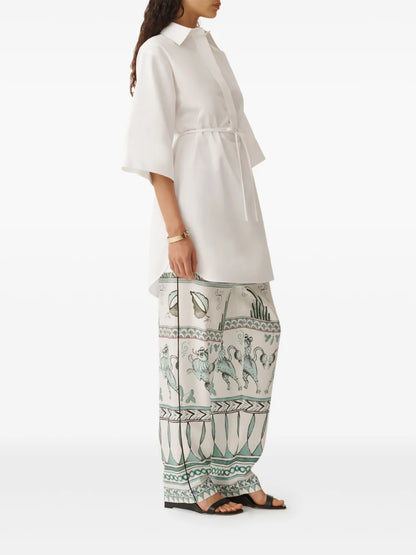 Printed Straight Trousers