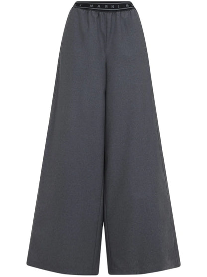 Logo-Band Wool Trousers
