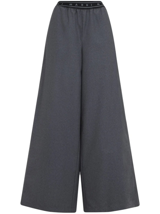 Logo-Band Wool Trousers