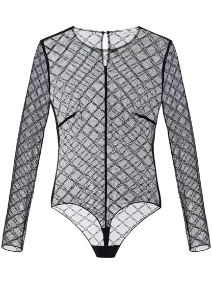 Jacquard Tulle Bodysuit