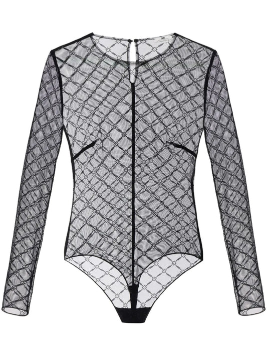 Jacquard Tulle Bodysuit