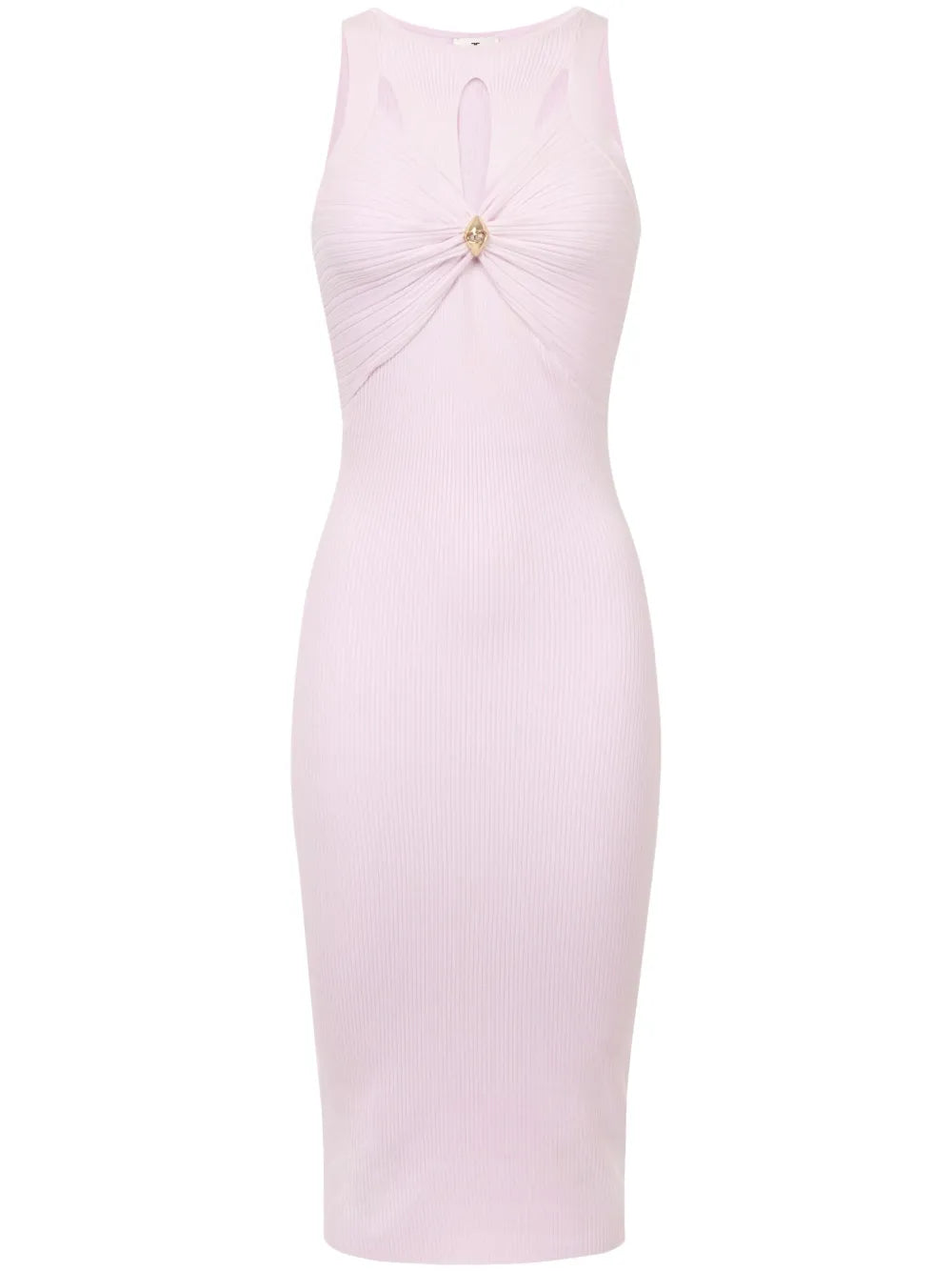 Ribbed-Knit Cut-Out Dress