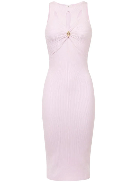 Ribbed-Knit Cut-Out Dress