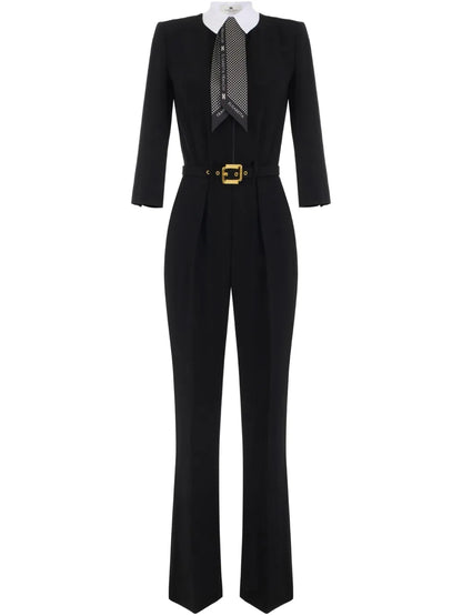 Scarf-Detail Jumpsuit