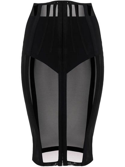 Bustier Tulle Midi Skirt