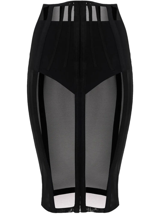 Bustier Tulle Midi Skirt