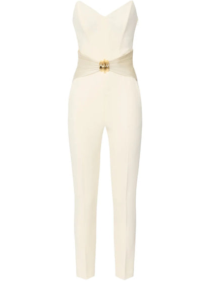 Bow-Detailing Crepe Jumpsuit