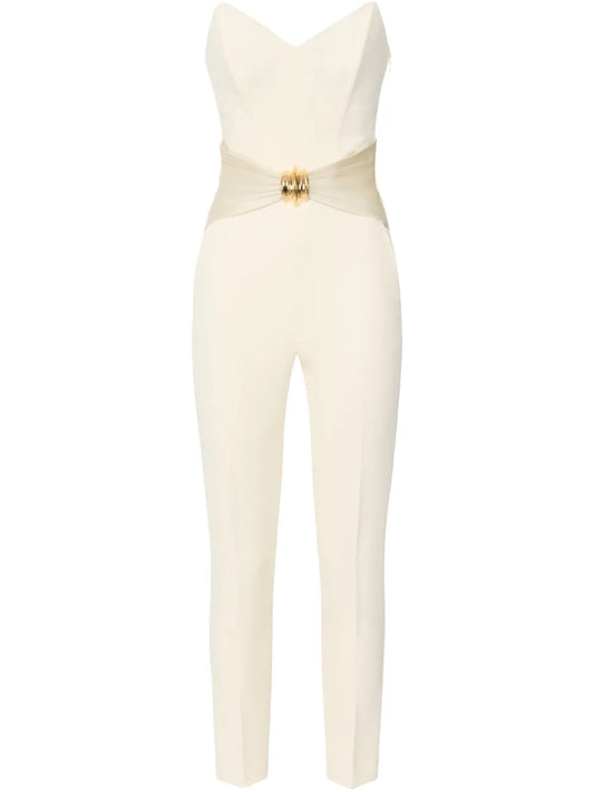 Bow-Detailing Crepe Jumpsuit