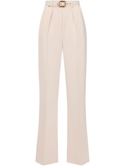 Belted Crepe Trousers