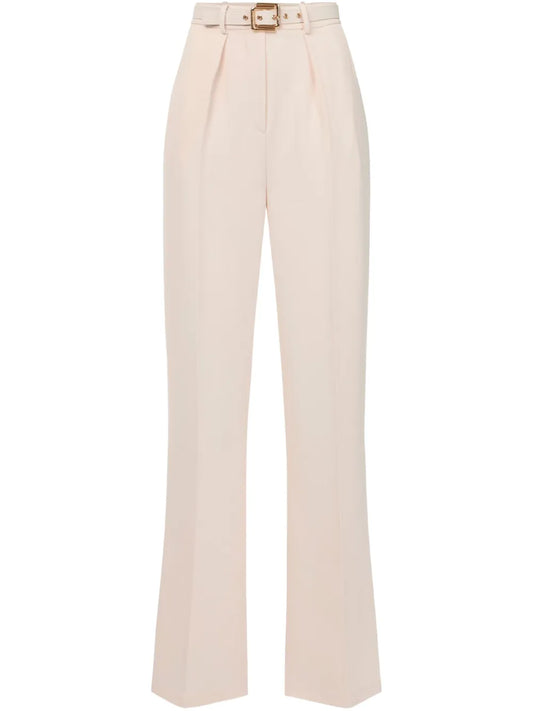 Belted Crepe Trousers