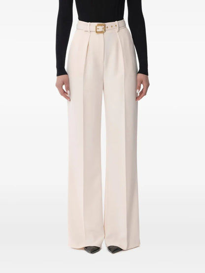 Belted Crepe Trousers