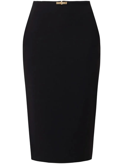 Jewel-Detail Crepe Midi Dress