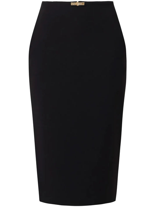 Jewel-Detail Crepe Midi Dress