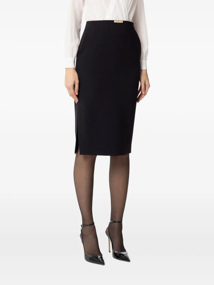 Jewel-Detail Crepe Midi Dress