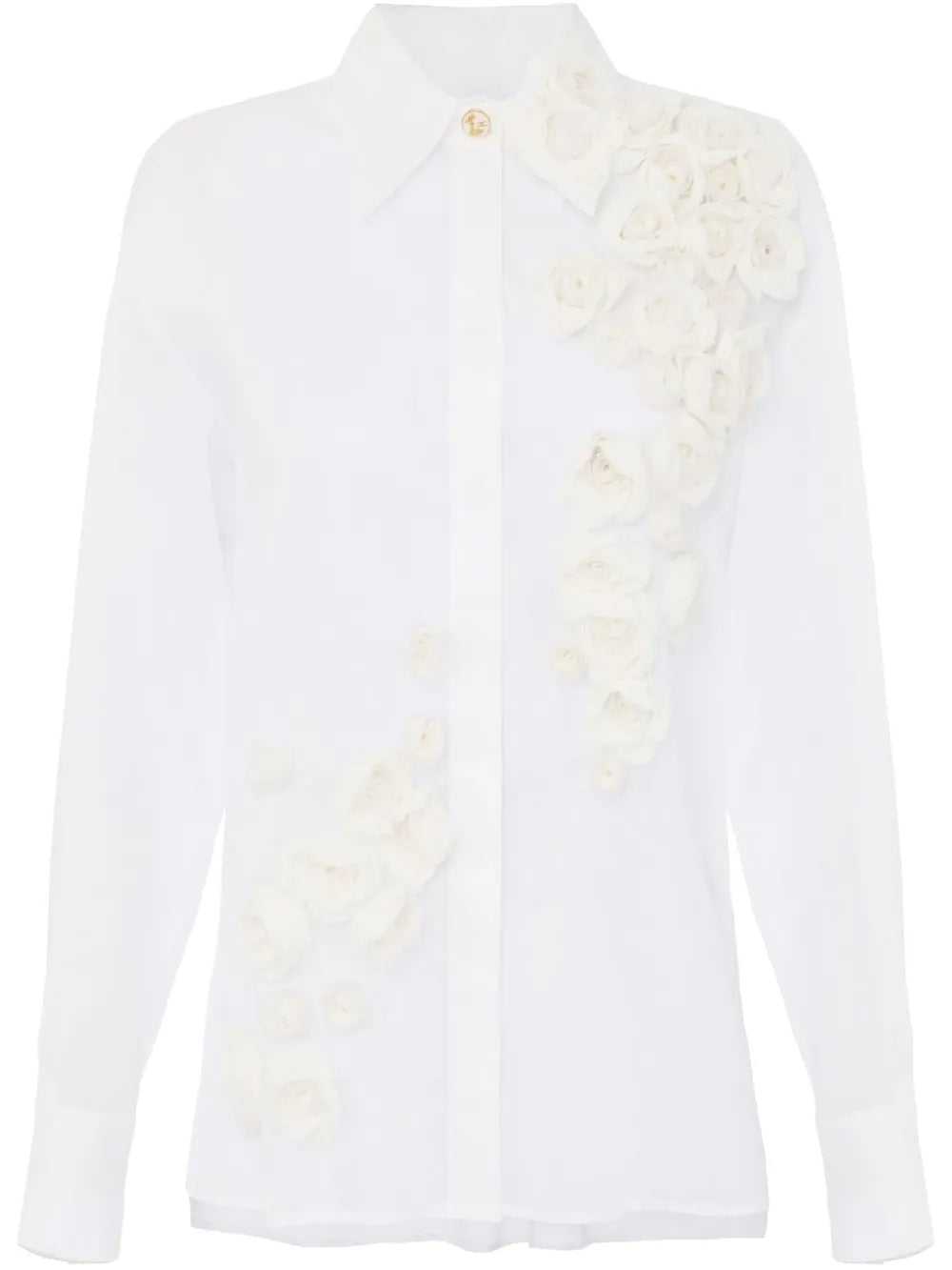 Floral-Appliqué Shirt