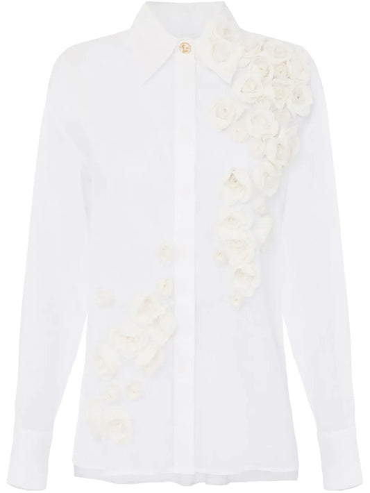 Floral-Appliqué Shirt