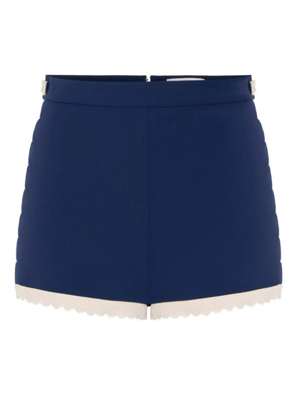 Scallop-Edge Crepe Shorts