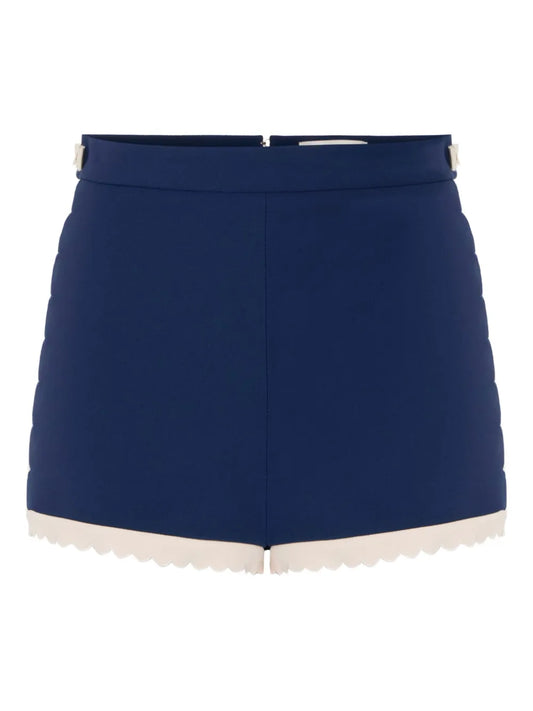 Scallop-Edge Crepe Shorts