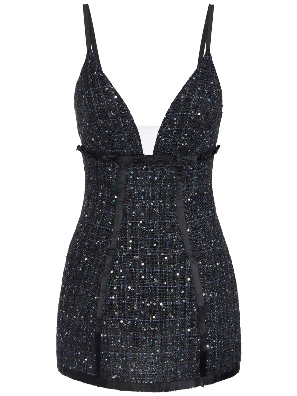 Sequin-Embellished Tweed Dress